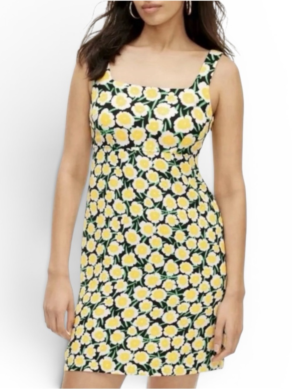 Diane Von Furstenberg x Target Yellow 90s Poppy Shift Dress Mini, size 10